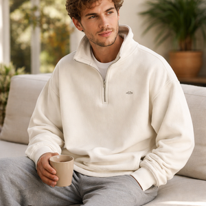 Wholesale Custom Oversized Quarter <b>Zip</b> Hoodie 100% Cotton - OEM Manufacturer in Bulk - Product Image 6