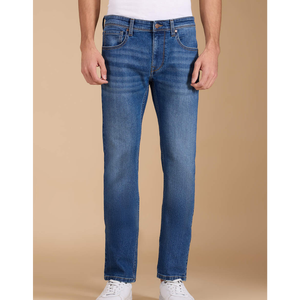 Venta al por mayor: Nuevos jeans de mezclilla elásticos transpirables de corte recto ajustado para hombre, estilo casual de negocios, de algodón azul, OEM personalizado a granel. - Product Image 3