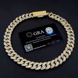 Colgantes y Dijes de Joyería Fina Cubana en Dos Tonos, Amarillo y Blanco, con Acabado en Rodio, Collar de Plata de Ley - Product Image 2