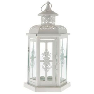 Farol Colgante de Metal y Hierro Hecho a Mano, Farol de Mesa Blanco para Velas, Decoración de Iluminación para el Hogar y el Jardín - Product Image 1