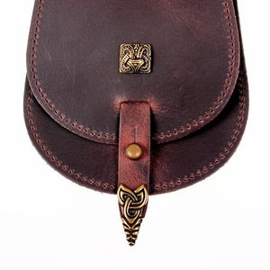 Sac de ceinture médiéval en cuir rustique vintage, équipement de costume historique, sacoche d'épaule médiévale en cuir, sac de costume rétro - Product Image 2