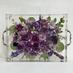 Plateau en résine pour la conservation des fleurs, idéal pour les mariages et la préservation des fleurs |   Conservation des bouquets |   Art floral en résine |   Cadeau de mariage |   Mer - Product Image 2