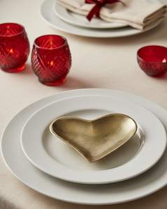 Plateau de service en forme de cœur en aluminium et laiton doré pour fruits secs, fruits, collations, bonbons, chocolats, assiette décorative pour la table - Product Image 4