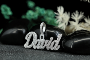 Collier avec pendentif personnalisé en argent sterling 925, aspect diamant, pendentif glacé, bijoux de luxe hip-hop personnalisés, vente en gros - Product Image 4