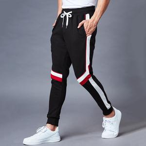 Pantalon de sport noir en coton de haute qualité pour homme, avec bande latérale, respirant, décontracté, pour la gym et le jogging, vente en gros OEM - Product Image 2