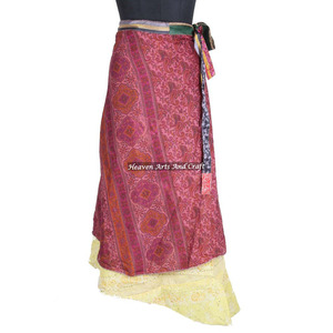 New Reversible Vintage Silk <b>Magic</b> 38 Inch Wrap Skirt Halter Tube Reversible Wrap Skirt Vintage Sari <b>Beach</b> Dresses Bohemian Wrap - Product Image 2