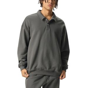 Sweat-shirt de style polo à col rabattable, coupe ample, poids lourd 380 g/m², design épuré, personnalisation du logo, broderie 3D - Product Image 1