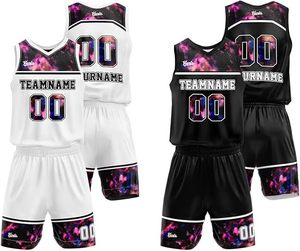 Uniforme de Baloncesto, Camiseta y Pantalones Cortos, Personalizable con Nombre, Número y Logotipo del Patrocinador, Secado Rápido, Transpirable, Poliéster, Precio de Fábrica - Product Image 1