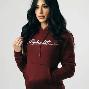 Venta al por mayor de sudaderas con capucha para mujer, sudadera holgada de color sólido para primavera, Otoño e Invierno - Product Image 5