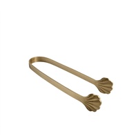 Pince à glace élégante en laiton avec motif coquillage, finition laiton antique, ustensile de service pour bar, maison, fête, cadeau