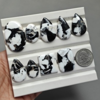 Lot de cabochons en turquoise buffle blanc naturel, vente en gros, pierres précieuses pour la création de bijoux