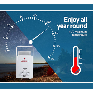 سخان مياه غاز فوري عالي الجودة سعة 6 لتر، قائم بذاته، مصنوع من الفولاذ المقاوم للصدأ مع مبادل حراري نحاسي، يعمل بالبطارية وبالغاز الطبيعي للاستخدام الخارجي - Product Image 6