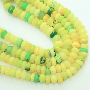 Magnifiques perles rondes lisses en opale jaune citron vert, 16 pouces 7-10 mm, perles en opale jaune, fabrication de bijoux artisanale - Product Image 2