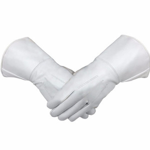 Guantes de Algodón Masónicos Blancos con Bordado de Flores Azules, Transpirables, Casuales, para Primavera y Verano - Product Image 3