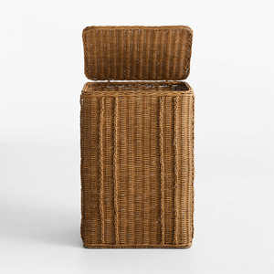 Tall Rattan Storage <b>Basket</b> Woven Organizer <b>Basket</b> <b>Large</b> Capacity Storage <b>Basket</b> For Laundry Living Room And Home Organization - Product Image 6