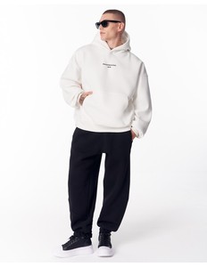 Sweat-shirt blanc surdimensionné pour homme avec impression d'acide désoxyribonucléique, design streetwear minimaliste, coupe classique, coton French Terry - Product Image 5