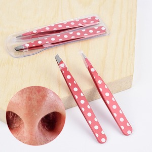 Pinzas para Cejas de Acero Inoxidable Hechas a Mano, Duraderas, con Punta Inclinada Negra, Pinzas de Belleza para Dar Forma a las Cejas, las Más Demandadas al por Mayor - Product Image 2