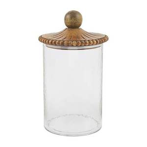 Bocaux de cuisine en verre faits à la main avec couvercles en bois, compatibles lave-vaisselle, design moderne et luxueux pour le stockage des épices, herbes, céréales, thé, sucre - Product Image 2