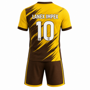 Ensemble de maillots de football personnalisés OEM, uniforme de football, vêtements de sport en gros pour équipes, maillots à manches courtes et shorts pour hommes et garçons, kit de club par sublimation - Product Image 3