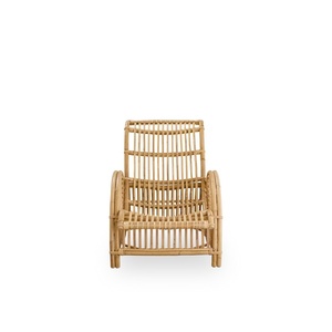 Sillón Moderno de Ratán, Tapizado, con Respaldo Ajustable, Asiento de Mimbre Natural para Sala de Estar - Product Image 4