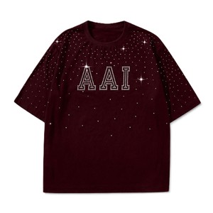 Chemises personnalisées de haute qualité en strass bordeaux pour hommes, coupe ample, tee-shirt oversize streetwear, 100% coton, logo personnalisé, OEM, vente en gros - Product Image 1