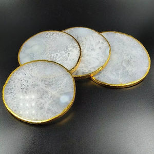 Ensemble de sous-verres en résine écologique personnalisés et modernes avec fonctions 2-en-1 - Product Image 1