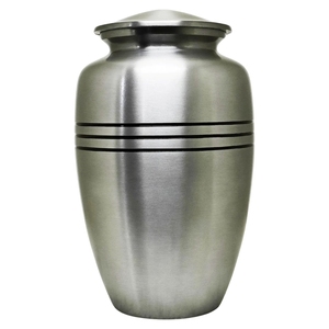 Elegante Urna Conmemorativa de Metal Plateado para Cenizas de Mascotas y Humanos, Suministros Funerarios al por Mayor - Urna Plateada Moderna Minimalista con Acabado Cepillado - Product Image 4