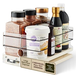 Organisateur d'épices en acrylique à 3 tiroirs, capacité de 30 bocaux, vente en gros en Inde - Product Image 2