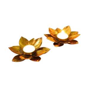 Handcrafted Metal Lotus Flower <b>Candle</b> Holder Antique Gold Tealight Stand for Diwali Zen Yoga Meditation Skies Trader New 2026 - Product Image 4