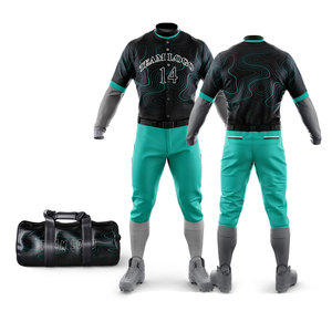 Conjunto Completo de Uniforme de Béisbol Personalizado Estilo Cyberpunk, 100% Poliéster, con Botones, Jersey, Pantalones, Bolsa de Deporte, Tallas Grandes - Product Image 1