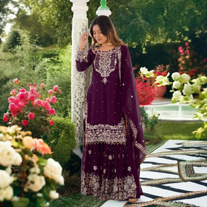 Ensemble de sharara brodé lourd pour femmes – Fabricant et exportateur de vêtements ethniques haut de gamme - Product Image 5