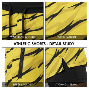 Custom Men 2 1 Gym Shorts Compression Liner Running Workout Shorts Phone Pocket Oxford Fabric <b>Mid</b> Waist Wholesale Supplier OEM - Product Image 6