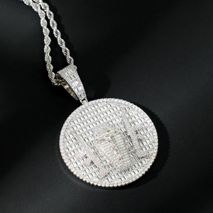 Collar de Jesús con Micro Pavé, Colgante Hip Hop con Dijes de Jesús, Joyería de Diamantes Baguette para Hombre, Protección Religiosa - Product Image 1