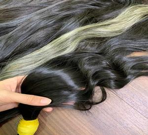 Extensions de cheveux humains vierges Remy vietnamiennes blondes droites 100% naturelles, blanchies, 100g en vrac, outil de coiffage organique - Product Image 2