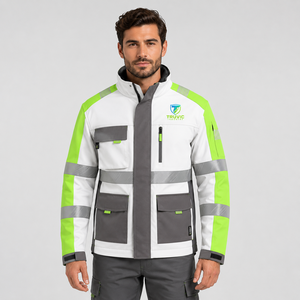 <b>Winter</b> Safety Hooded Safety <b>Jacket</b> Wholesale Custom Logo Construction High Visibility Reflective <b>Waterproof</b> Canvas Stand Collar - Product Image 1
