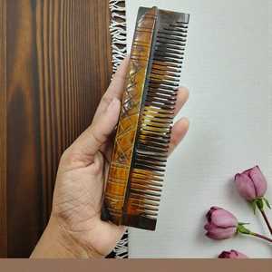 Peigne à cheveux Viking en os de buffle brun de 6 pouces, d'origine éthique, sculpté à la main avec incrustation de laiton, peigne créatif pour cheveux humains, peigne médiéval - Product Image 5