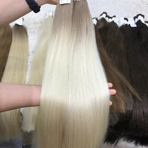 โรงงานผลิตผมต่อตรงแบบขายส่ง ผมตรงธรรมชาติ เรียงเกล็ดผมอย่างดี  แบบเย็บสองชั้นด้วยเครื่องจักร - Product Image 4