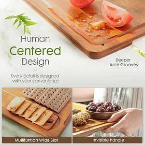 Taglieri Reversibili Astercook per Salumi e Affettati in Bambù Carbonizzato con Supporto in Legno per Uso in Cucina - Product Image 3