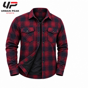 Chemise en flanelle pour homme de style luxueux, offrant des motifs à carreaux raffinés, des détails de col élégants et un attrait décontracté sophistiqué - Product Image 1