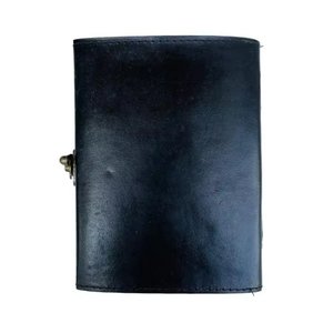 Carnet en cuir véritable Hocus Pocus 7x5 pouces, motif triangle œil maléfique, papier à bords festonnés classique, 120 pages vierges - Product Image 2