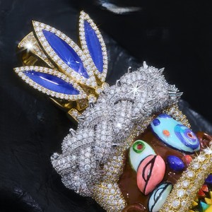 Pendentif émaillé drôle de Travis Scott, rappeur hip-hop, personnalisé, style Iced Out, avec motif Jésus dessin animé - Product Image 5