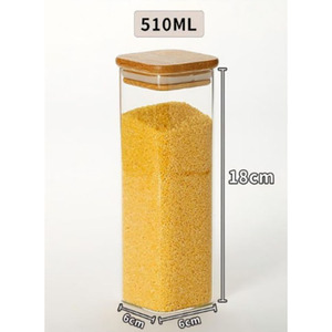 Glass Kitchen <b>Storage</b> Pantry Container with Airtight Lids <b>Stackable</b> Design Square Shape for Party Use - Product Image 5