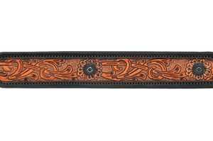 Premium Western Leather <b>Dog</b> <b>Collar</b> Floral Pattern Durable Buckle Closure Classic Style All Seasons Use | Daily Wear - Product Image 3