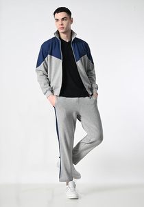 ชุดวอร์มผู้ชายแบบ Color Blocking แขนยาว ซิปคอตั้ง สวมใส่สบายๆ สำหรับฤดูใบไม้ร่วง ผลิตจากผ้าโพลีเอสเตอร์ผสมคอตตอน ระบายอากาศได้ดี - Product Image 4