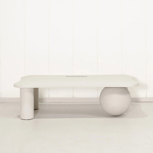 Designer Coffee <b>Table</b> with Unique Geometric Base Premium Finish Modern Artistic Coffee <b>Table</b> Luxury Living Room Statement Piece - Product Image 4