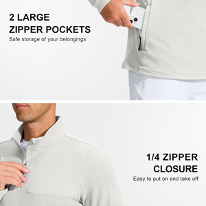 Sudadera Deportiva Ligera de Secado Rápido para Hombre con Logotipo Personalizado, Sudadera con Cierre de 1/4 para Golf, para Hombre - Product Image 4