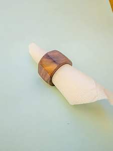 Anillo de servilleta de madera de acacia, forma cuadrada, para bodas, mesa de comedor, vajilla, hogar, decoración del hogar, al mejor precio - Product Image 3