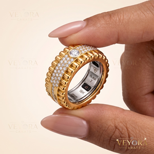 VEYORA 925 <b>Sterling</b> <b>Silver</b> Moissanite Eternity <b>Band</b> <b>Ring</b> Pave Setting Luxury Unisex Wedding <b>Ring</b> - Product Image 3