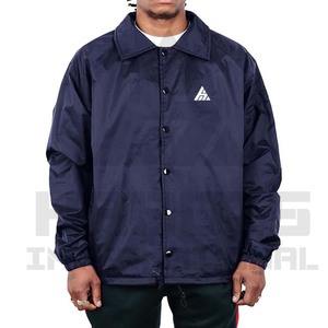 เสื้อโค้ชผู้ชายแบบเรียบ  รับสกรีนโลโก้  มีไซส์ใหญ่  เสื้อโค้ชผู้ชายสีดำล้วน  เสื้อโค้ชกันลม - Product Image 1