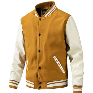 Chaqueta de invierno estilo Letterman para hombre, informal y urbana, con un look moderno, ajuste cómodo, perfecta para viajes, uso diario y conjuntos de estilo urbano. - Product Image 1